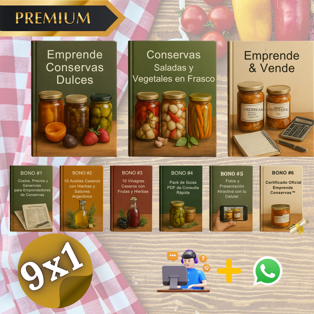 PREMIUM COMBO 9x1 Emprende Conservas™ + Bonos 🎁
